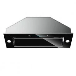 IKTCH 35.43 in. 900 CFM Ducted Insert Range Hood in Stainless Steel and Black Glass with Lights