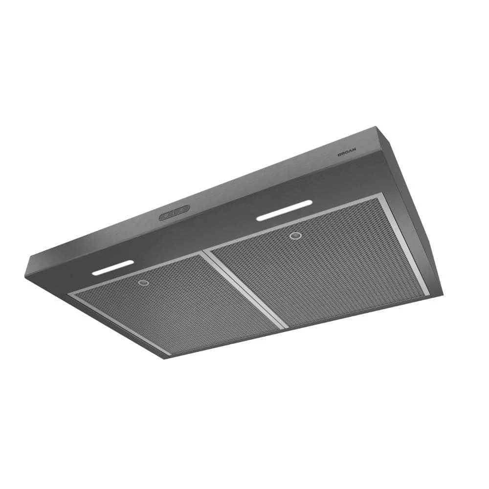 Broan-NuTone Glacier Deluxe BCDF1 30 in. 375 Max Blower CFM Covertible Under-Cabinet Range Hood with Light in Black Stainless - Image 5
