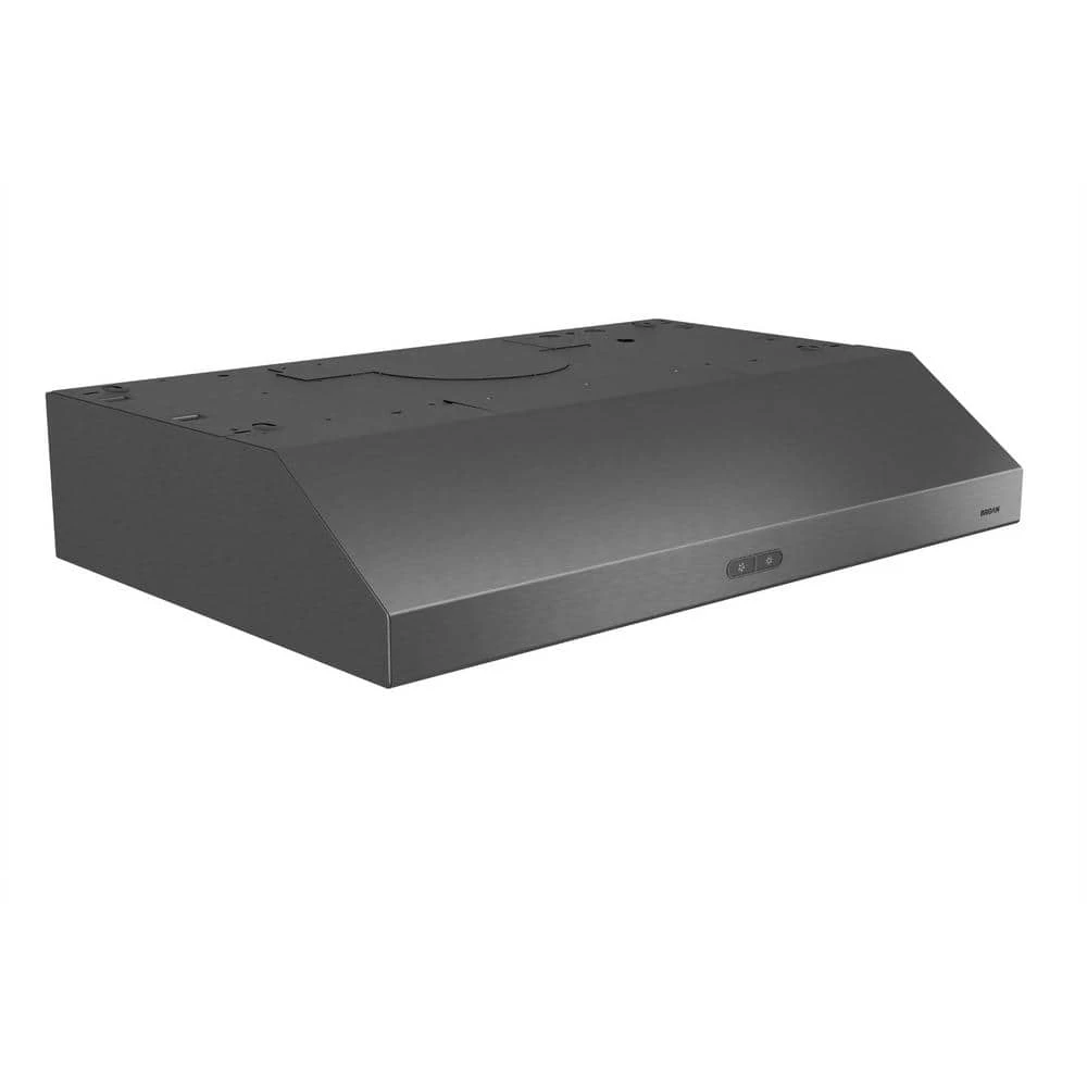 Broan-NuTone Glacier Deluxe BCDF1 30 in. 375 Max Blower CFM Covertible Under-Cabinet Range Hood with Light in Black Stainless - Image 3