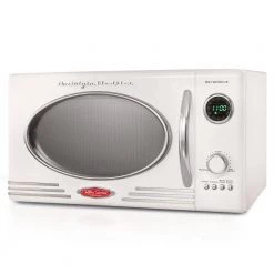 Nostalgia 0.9 cu. ft. Retro Countertop Small Microwave in White