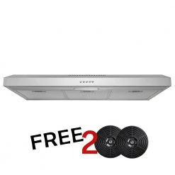 AKDY 36 in. 58 CFM Convertible Under Cabinet Range Hood in Brushed Stainless Steel with 2 Carbon Filters and Push Button