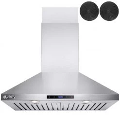 AKDY 30 in. Convertible Kitchen Wall Mount Range Hood in Stainless Steel with Touch Control and Carbon Filter