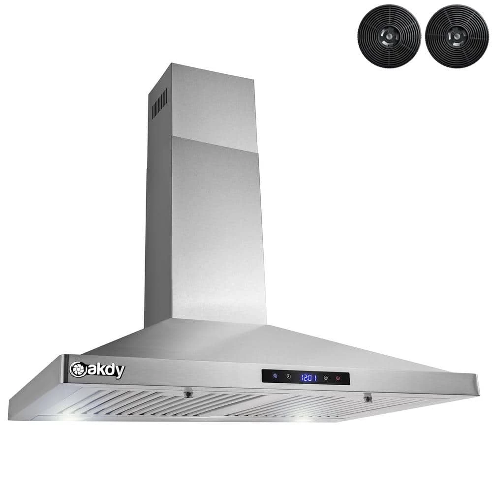 AKDY 30 in. Convertible Kitchen Wall Mount Range Hood in Stainless Steel with LEDs, Touch Control and Carbon Filters - Image 5