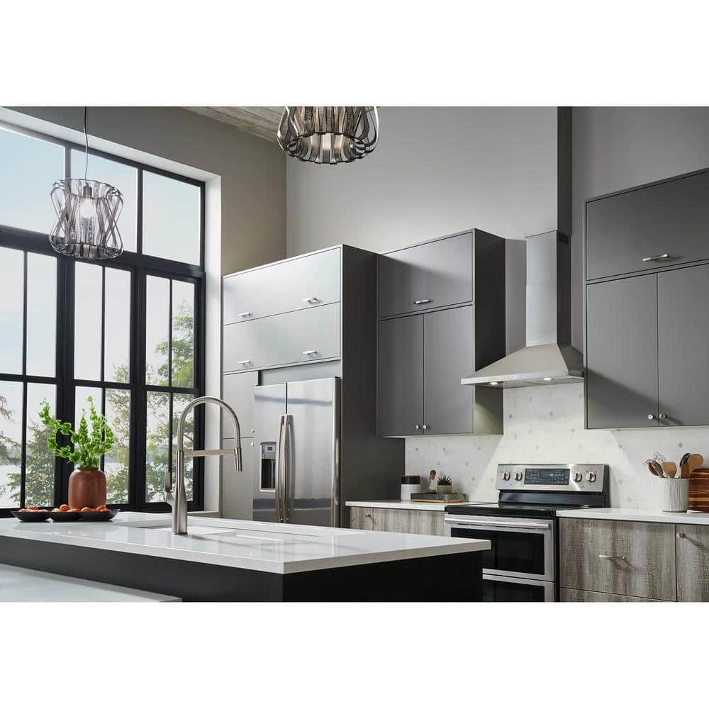 Broan-NuTone BWP2 30 in. 450 Max Blower CFM Convertible Wall-Mount Pyramidal Chimney Range Hood with Light in Stainless Steel - Image 8