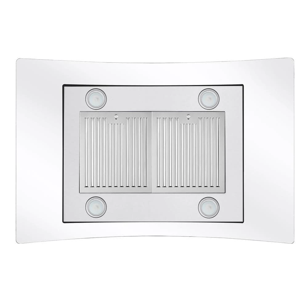 Cosmo 36 in. Ductless Island Range Hood in Stainless Steel with LED Lighting and Carbon Filter Kit for Recirculating - Image 4