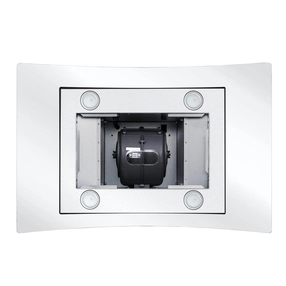 Cosmo 36 in. Ductless Island Range Hood in Stainless Steel with LED Lighting and Carbon Filter Kit for Recirculating - Image 5