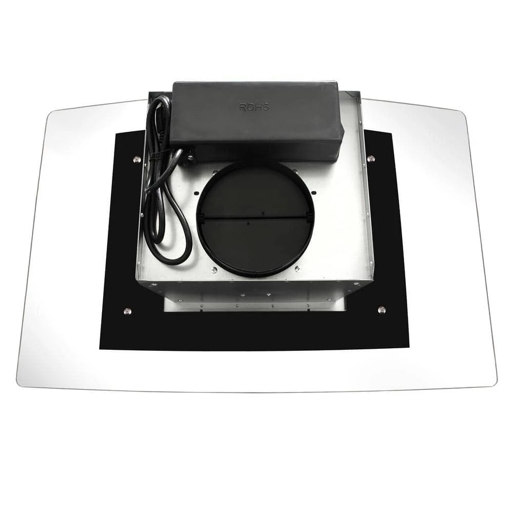 Cosmo 36 in. Ductless Island Range Hood in Stainless Steel with LED Lighting and Carbon Filter Kit for Recirculating - Image 3