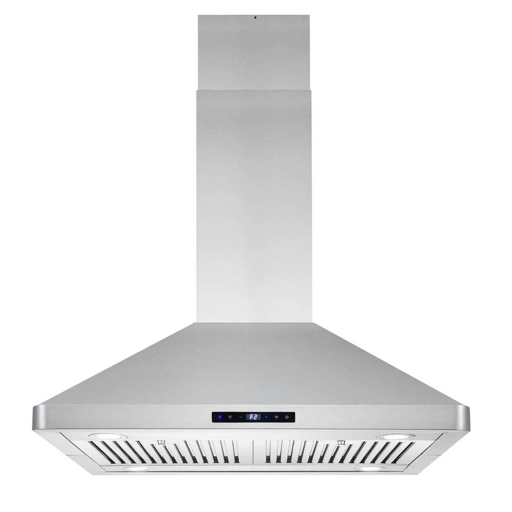 Cosmo 30 in. 380 CFM Ducted Island Range Hood with LED Lighting in Stainless Steel