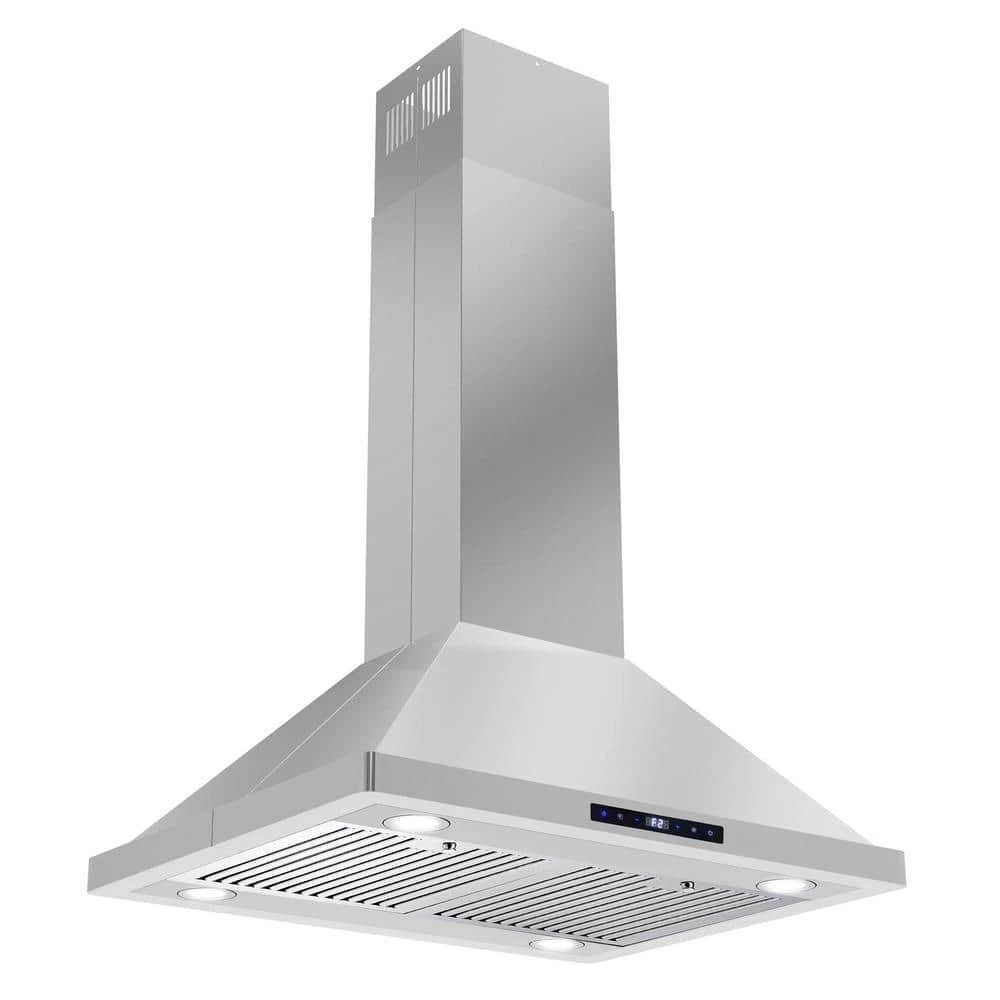 Cosmo 30 in. 380 CFM Ducted Island Range Hood with LED Lighting in Stainless Steel - Image 6