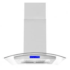 Cosmo 30 in. Ducted Island Range Hood in Stainless Steel with LED Lighting and Permanent Filters