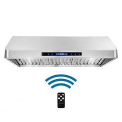 Cosmo 36 in. Ducted Under Cabinet Range Hood in Stainless Steel with Touch Display, LED Lighting and Permanent Filters