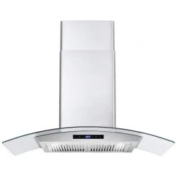 Cosmo 36 in. Ducted Wall Mount Range Hood in Stainless Steel with Touch Controls, LED Lighting and Permanent Filters