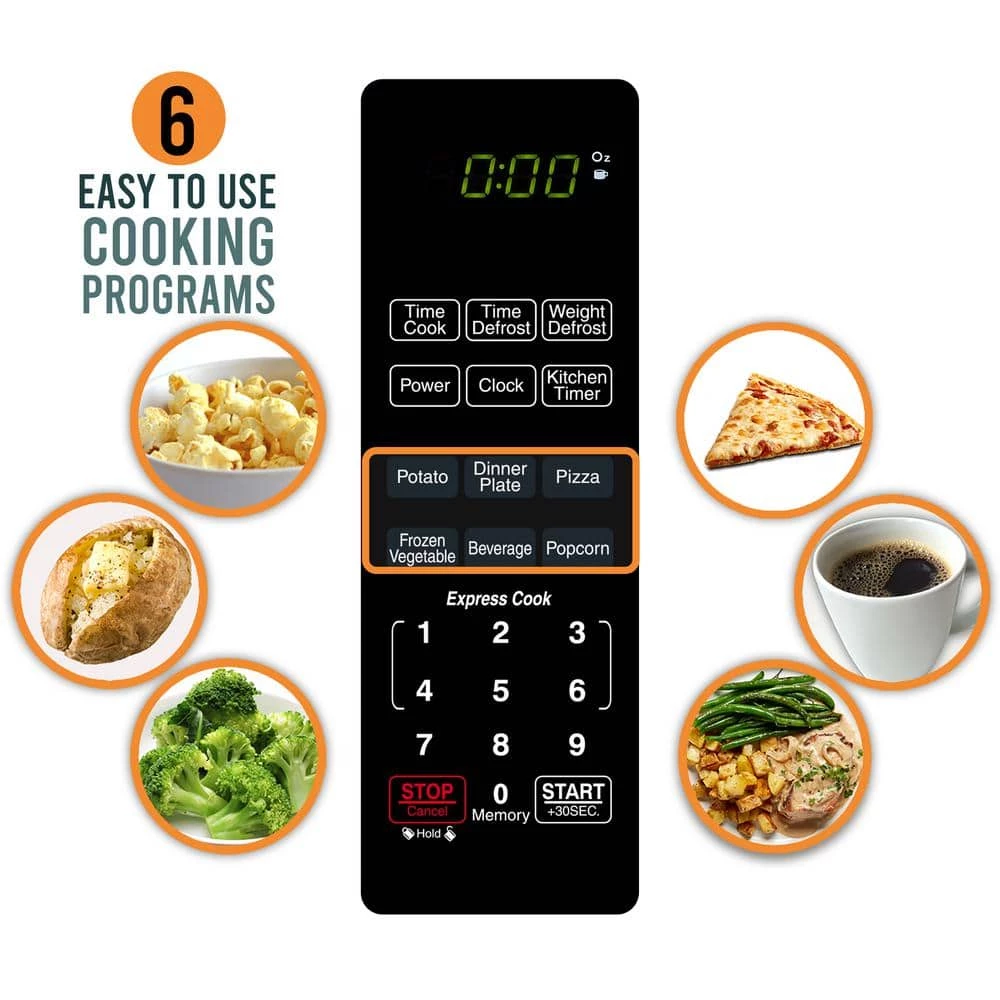 Farberware 0.9 cu. ft. 900-Watt Countertop Microwave Oven in Stainless Steel - Image 7