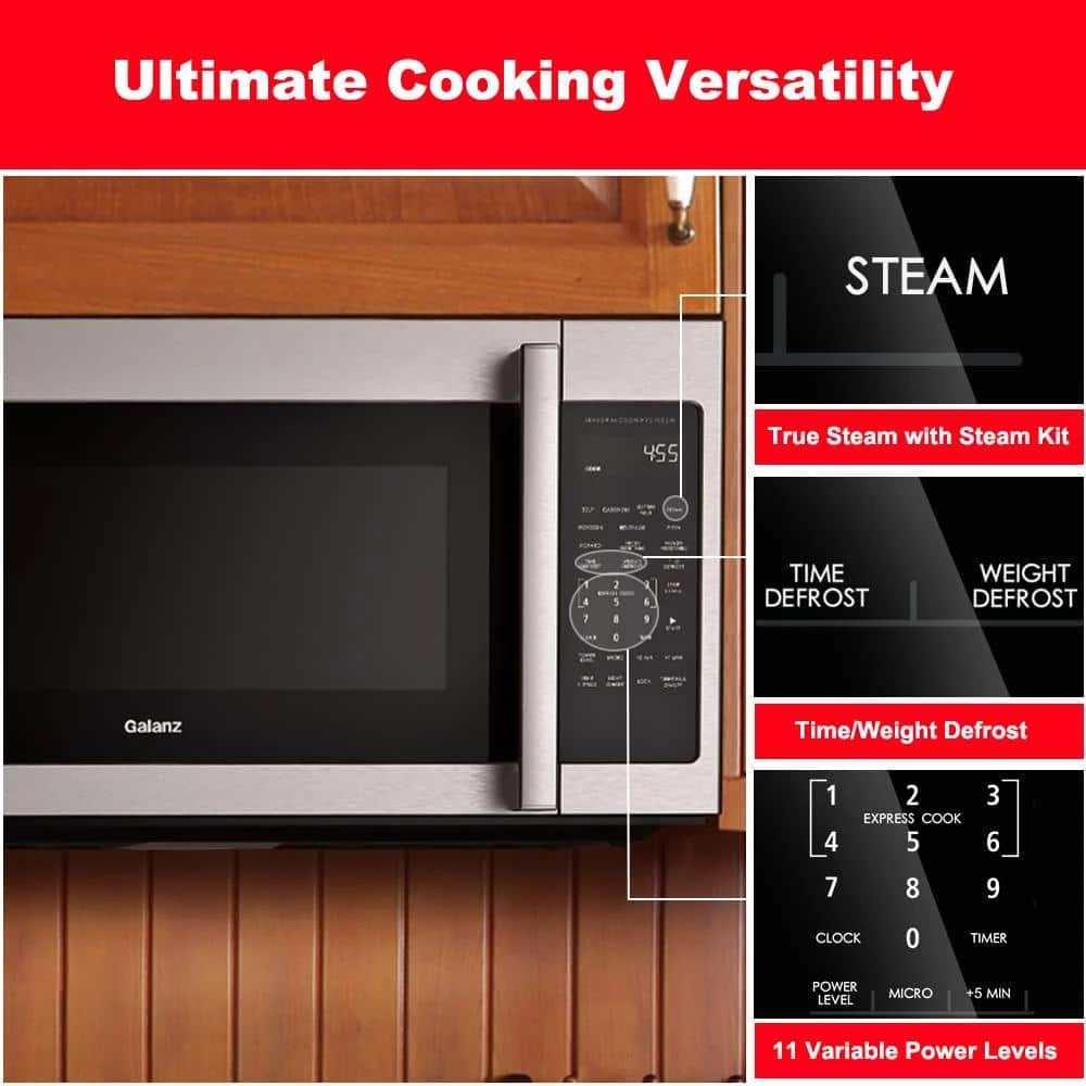 Galanz 1.9 cu. ft. Over the Range Microwave in Stainless Steel with Sensor Cooking Technology - Image 8