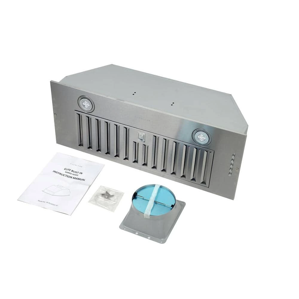 HAUSLANE 30 in. Convertible Insert Range Hood with Changeable LED Powerful Suction Baffle Filter in Stainless Steel - Image 10