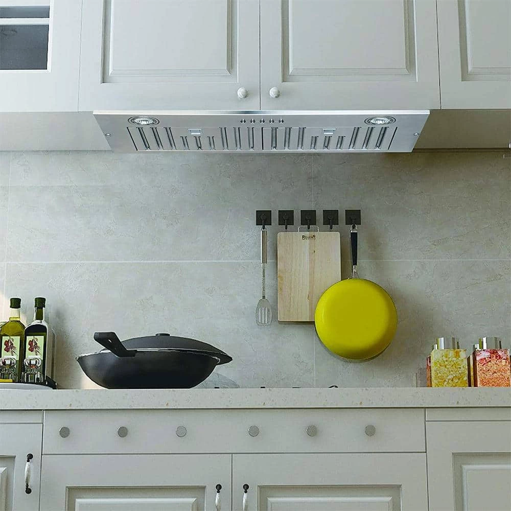 Home Beyond 36 in. 600 CFM Insert/Built-in Range Hood with Baffle Filters LED Lights 3-Speed Control in Stainless Steel - Image 9