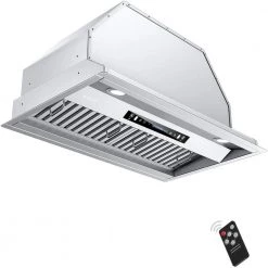 IKTCH 30 in. 900 CFM Ducted Insert with LED 4 Speed Gesture Sensing and Touch Control Panel Range Hood in Stainless Steel