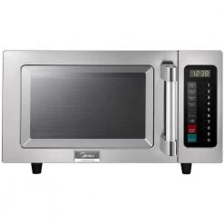 Midea 0.9 cu. ft. 1000-Watt Commercial Countertop Microwave Oven Programmable in Stainless Steel In and Out