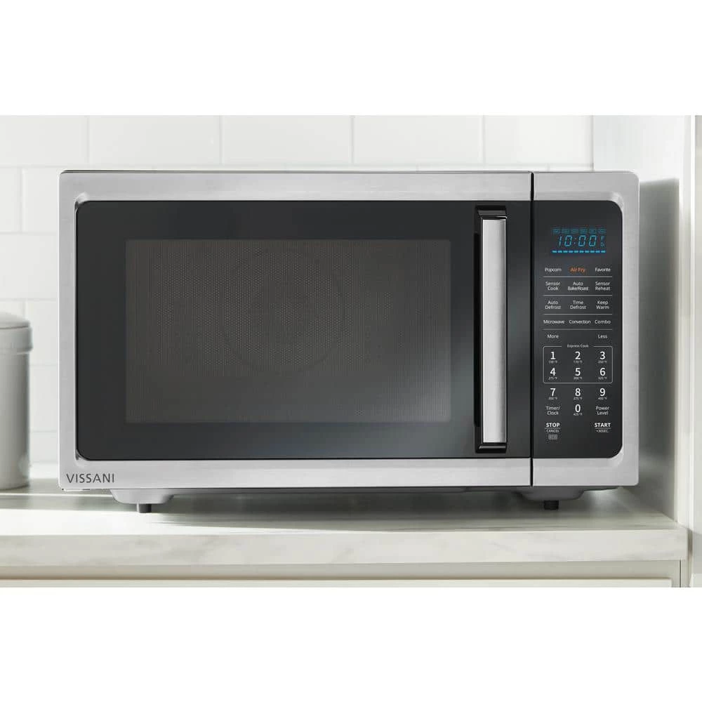 Vissani 1.5 cu. ft. Countertop Convection Microwave in Fingerprint Resistant Stainless Steel with Air Fryer and Sensor cooking