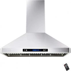 IKTCH 36 in. 900 CFM Ducted Wall Mount with LED Light Range Hood in Stainless Steel