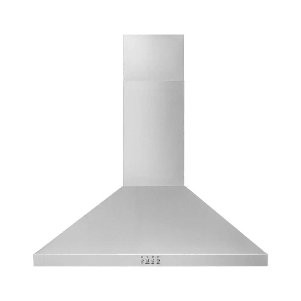 Whirlpool 30 in. 400 CFM Chimney Wall-Mount Range Hood with light in Stainless Steel