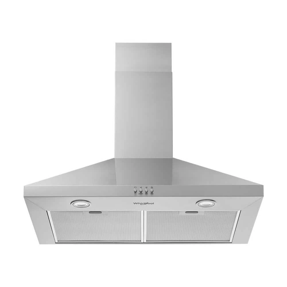 Whirlpool 30 in. 400 CFM Chimney Wall-Mount Range Hood with light in Stainless Steel - Image 4