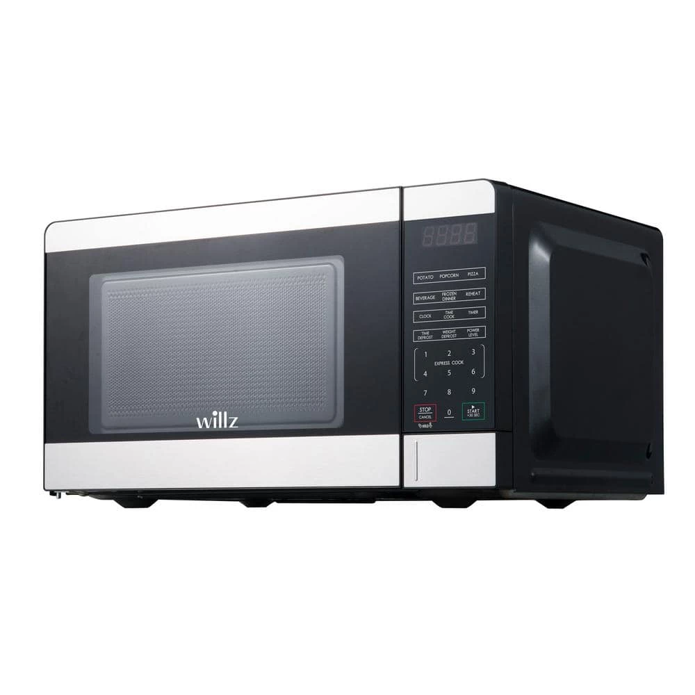 Willz 0.7 cu. ft. Modern Countertop Small Microwave with Sensor Cooking in True Stainless Steel - Image 3