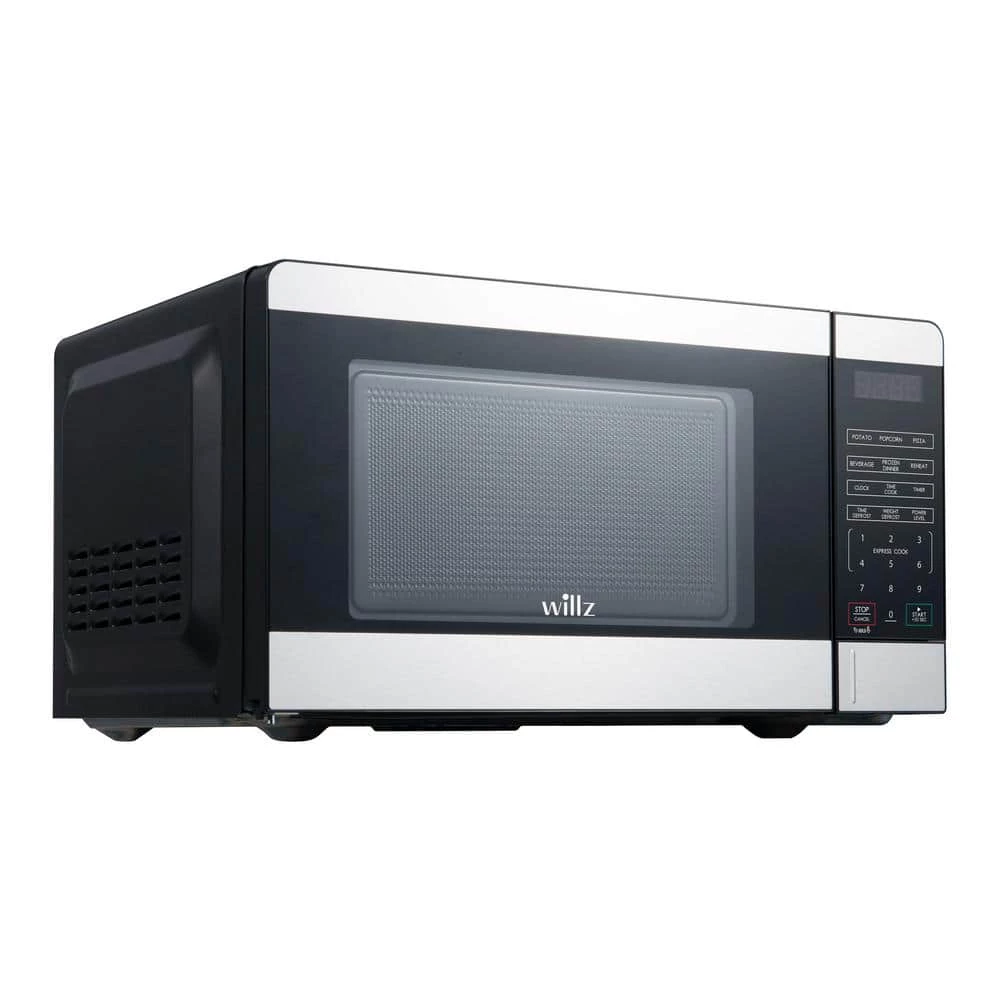 Willz 0.7 cu. ft. Modern Countertop Small Microwave with Sensor Cooking in True Stainless Steel - Image 2