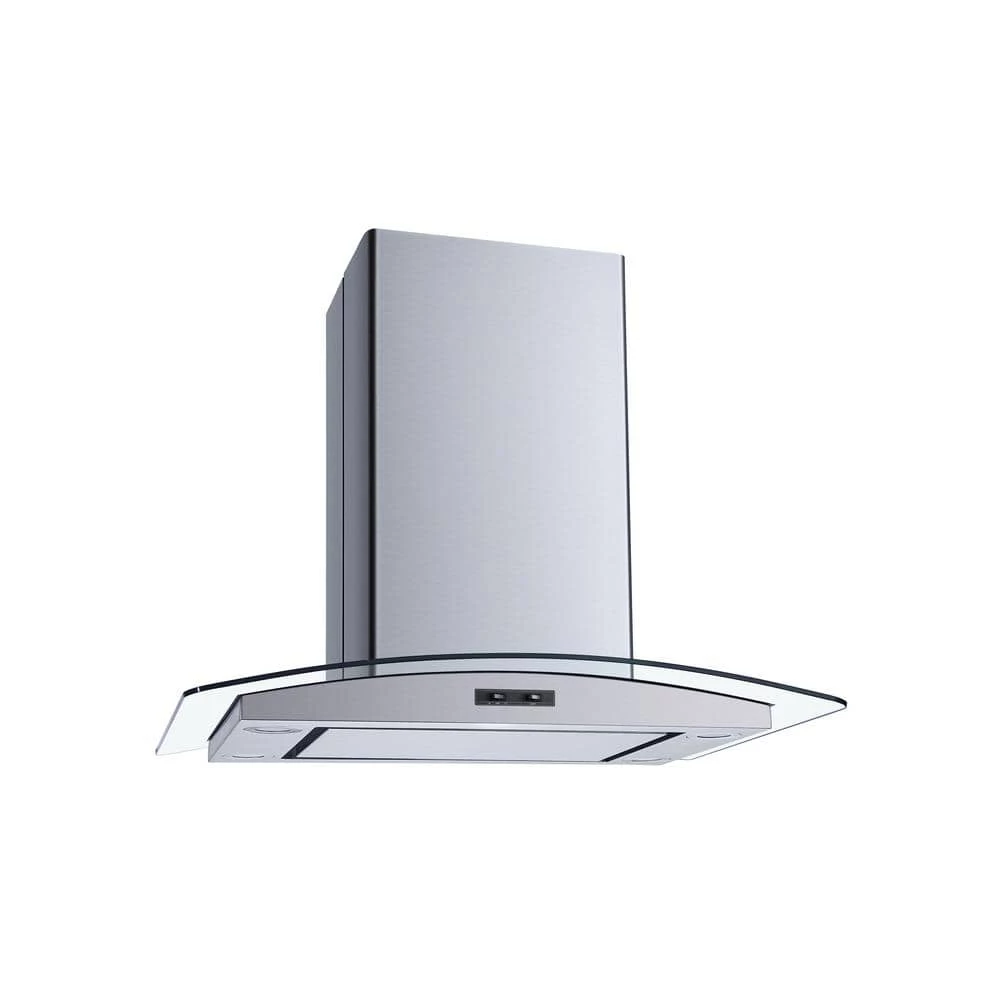 Winflo 30 in. Convertible Island Mount Range Hood in Stainless Steel and Glass with Mesh Filter and Stainless Steel Panel - Image 5