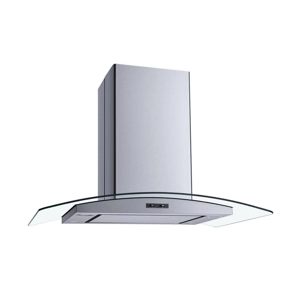 Winflo 36 in. Convertible Island Mount Range Hood in Stainless Steel and Glass with Mesh Filters and Stainless Steel Panel - Image 5