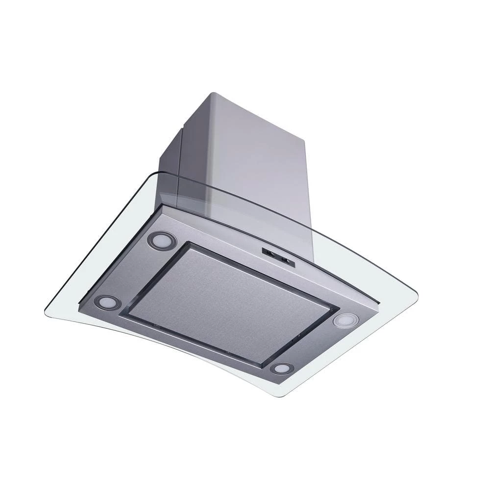 Winflo 36 in. Convertible Island Mount Range Hood in Stainless Steel and Glass with Mesh Filters and Stainless Steel Panel - Image 3