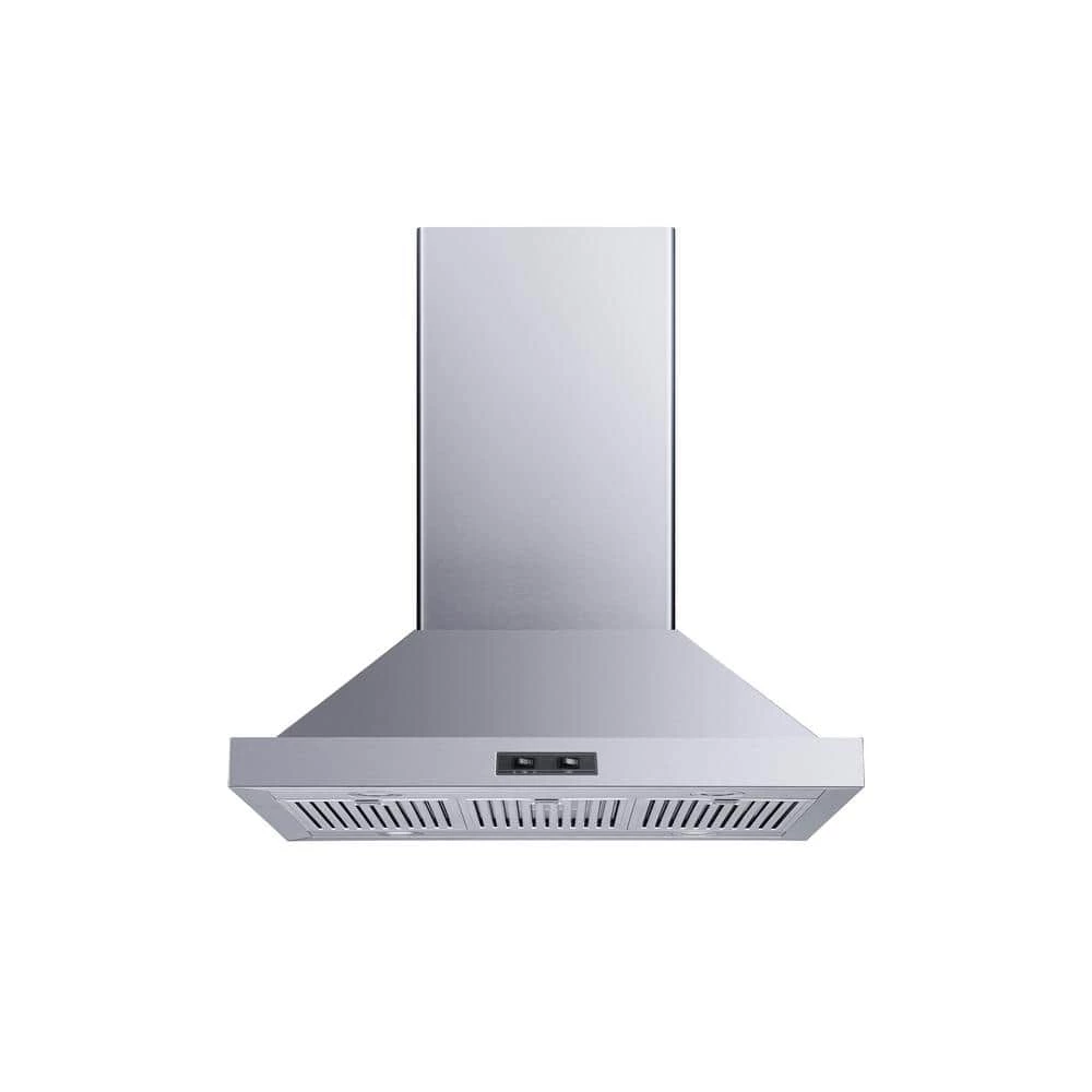 Winflo 30 in. Convertible Island Mount Range Hood in Stainless Steel with Baffle Filters