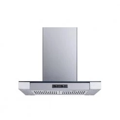 Winflo 30 in. Convertible Island Mount Range Hood in Stainless Steel/Glass with Baffle Filters