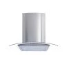 Winflo 30 in. Convertible Glass Wall Mount Range Hood in Stainless Steel with Mesh Filters and Push Button Control