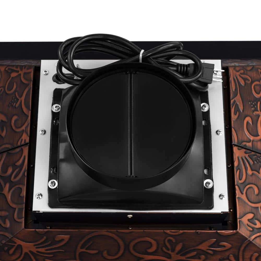AKDY 36 in. Convertible Island Mount in Embossed Copper Vine Design Kitchen Range Hood with Lights - Image 10