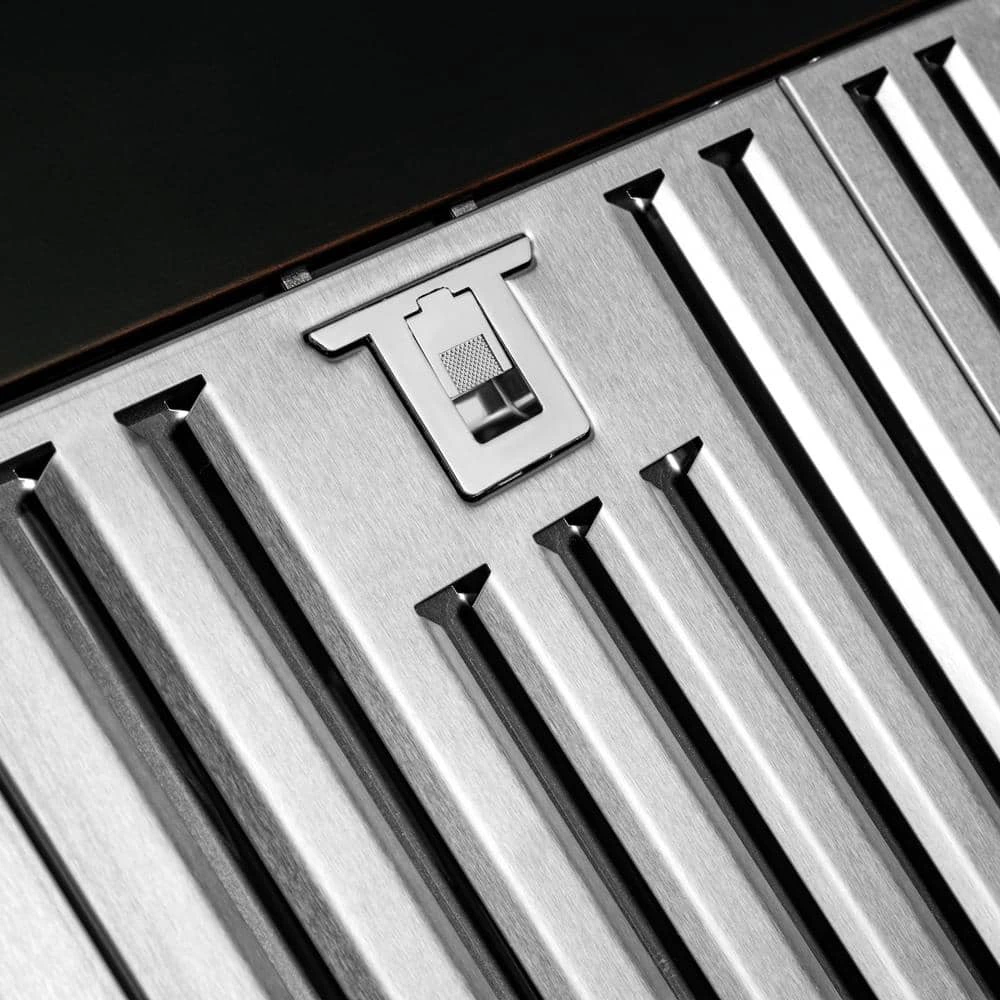 AKDY 36 in. Convertible Island Mount in Embossed Copper Vine Design Kitchen Range Hood with Lights - Image 9