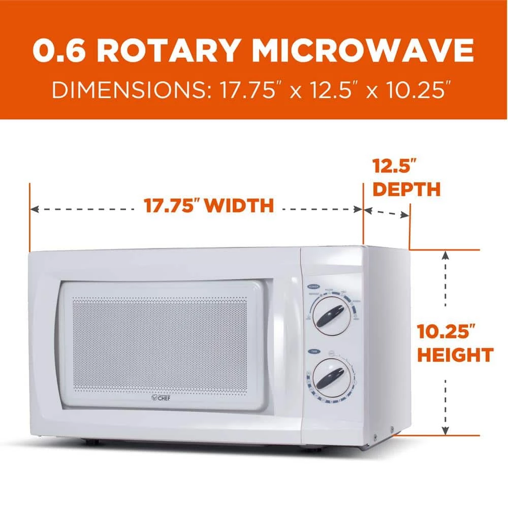 Commercial CHEF 0.6 cu. ft. Countertop Microwave White - Image 4